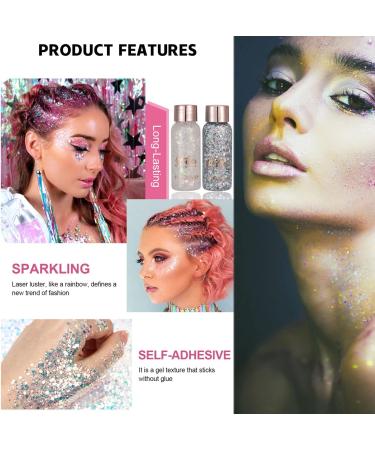 Mermaid Sequins Glitter Gel Set C - Long Lasting & Waterproof Face, Body, Hair, Nail & Eyeshadow Makeup - Buy Online on SooperMarket.com