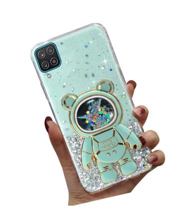 Tivenfezk Nadoli for Samsung Galaxy A22 4G Treibsand B r Astronaut Hidden Stand Shell caricature glitter astronaut stand soft silicone bling mobile phone shell.