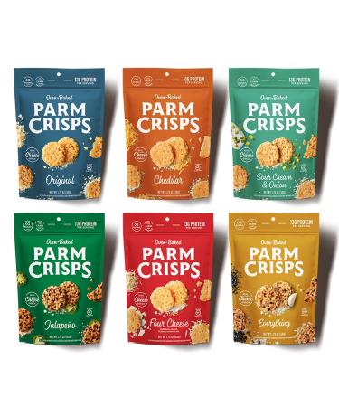 ParmCrisps – Original Parmesan, Sour Cream & Onion, Cheddar, Four Cheese, Jalapeno, and Everything, Made Simply with 100% REAL Cheese | Healthy Keto Snacks, Low Carb, High Protein, Gluten Free, Oven Baked, Keto-Friendly | …