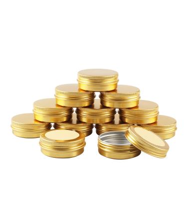 Basic packing 24 pieces 30ml Gold Empty Aluminum jar with screw cap aluminum dose Aluminum screw boxes of Cerz dose of cosmetic cans tin cans with 24 pieces 35mm sticker
