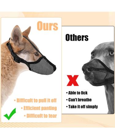 Breathable Mesh Dog Muzzle Anti Barking & Biting Chewing Dog Mouth Guard with Reflective Strap Adjustable Soft Basket Muzzle for Small Medium Large Dog (L) - Buy Online on SooperMarket.com