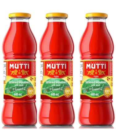Mutti Passata Tomato with Basil Puree 680 Mililiter x 3 Pieces