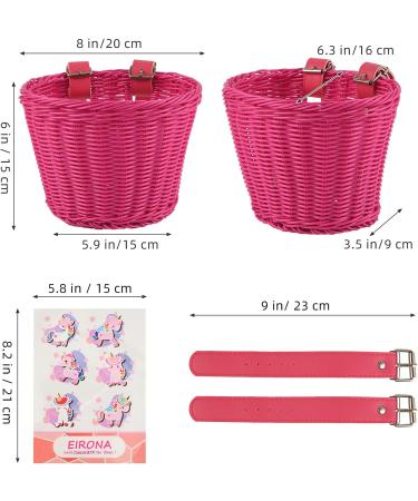 EIRONA Pink Bicycle Basket for Kids (12-16) | Balance Bike Tricycle & Scooter | DIY Sticker Included - Buy Online on SooperMarket.com