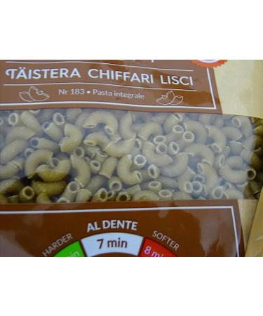Whole Grain CHIFFARI LISCI Pasta Dry 100% Durum Wheat Premium Semolina Macaroni Tartu Mill Nr 183 (x2 CHIFFARI LISCI 500g) 1Kg - Buy Online on SooperMarket.com