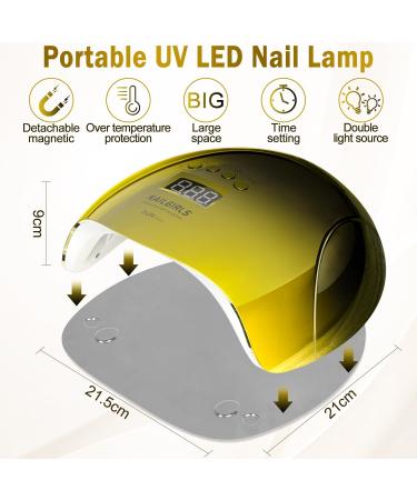 NAILGIRLS 150W UV LED Nail Lamp for Home Salon Professional | Gel Polish Nail Dryer with Timer Presets | Auto Sensor & Detachable Base | Gold Nail Art Tools for Fingernail & Toenail - Buy Online on SooperMarket.com
