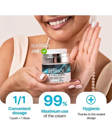 Retinol Cream for Face Advanced Retinol Collagen Cream for Face with 5% Hyaluronic Acid Anti-Aging Retinol Cream Anti-Wrinkle Reduce Fine Lines Lifting and Firming Cream 24-Hour Face Care 55ml - Buy Online on SooperMarket.com