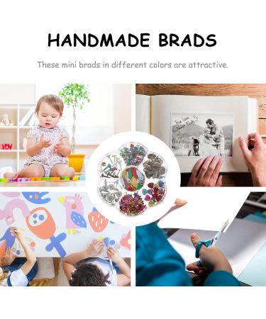 EXCEART Mini Brads: Small Round Metal Paper Fasteners - Pastel Colors for Scrapbooking, Crafting, DIY - 6-12mm - 1 Box - Buy Online on SooperMarket.com