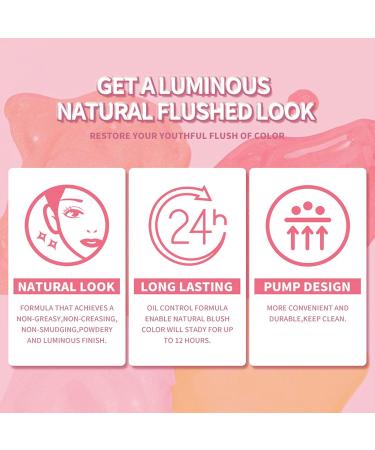 Pink Peach Soft Cream Liquid Blush - Long-Lasting, Moisturizing, Waterproof Makeup for Cheeks, Lips, and Eyes - Buy Online on SooperMarket.com