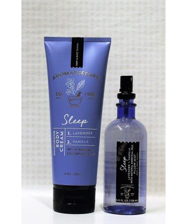Bath & Body Works - Aromatherapy - Sleep - Lavender Vanilla - Pillow Mist & Body Cream - Gift Set   New 2017
