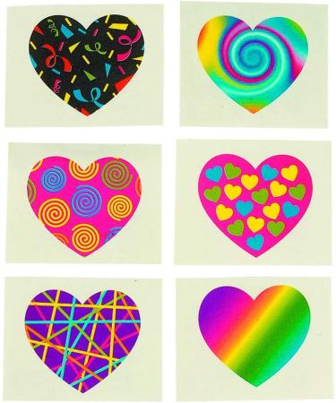 Funky Heart Tattoos - 72 Pieces | Trendy Temporary Tattoo Set - Buy Online on SooperMarket.com