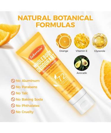 Whole Body Deodorant for Women Luxsea Aluminum Free Deodorant Lotion for Men Armpit Deodorant Cream for 72 Hour Odor Control Clean Tangerine Deodorant Antiperspirant Clear Gel Baking Soda Free - Buy Online on SooperMarket.com