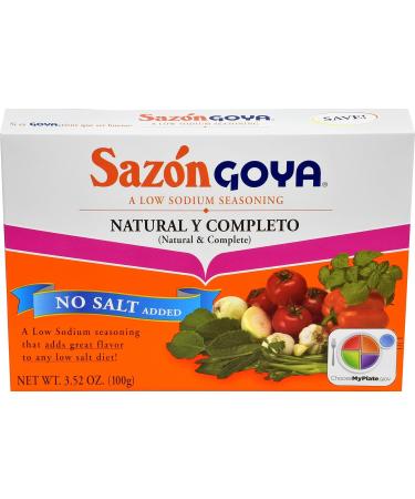 Sazon Goya Saz n Low Sodium Seasoning - No Salt Added - 3.52 Oz (20 Packets) - Flavor Explosion Without the Sodium! Authentic Latin American Flavors in Every Box - Spanish Seasons - Econo Pak + Bonus PaLiSoL CREATiONS Sticker! Perfect for Cooking with Les