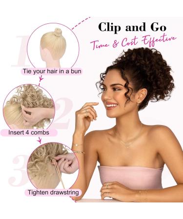 REECHO Messy Bun Hair Piece - Large Curly Wave Updo Hairpiece - Dark Ash Blonde - Buy Online on SooperMarket.com