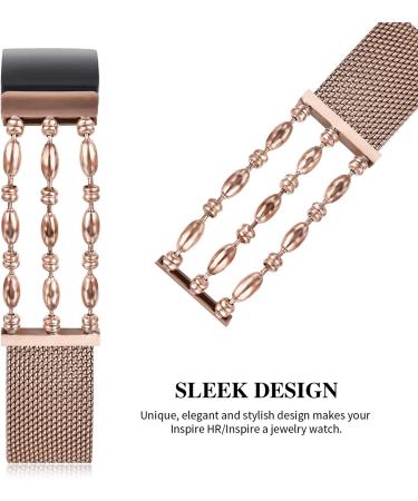 KOREDA Stainless Steel Metal Chain Bangle for Fitbit Inspire HR - Rose Gold - Buy Online on SooperMarket.com