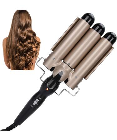 KUIKUI Three Barrel Curling Iron Wand for Effortless S-Shaped Waves - Adjustable Hair Curler Waver Crimper Hair Styling Tool - Buy Online on SooperMarket.com