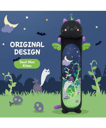 Mewaii 36in Long Devil Mint Cat Plush Pillow Stuffed Animal - Cute Kitty Sleeping Hugging Soft Toy for Kids (Black) - 36inch - Buy Online on SooperMarket.com