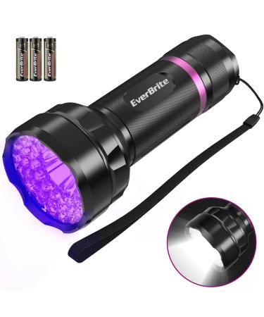 Everbrite 2 in 1 black light UV flashlight with 38 LEDs 395nm ultraviolet light lamp with 300lm white light pet urine detector for dogs and cats auditors including 3 AA batteries