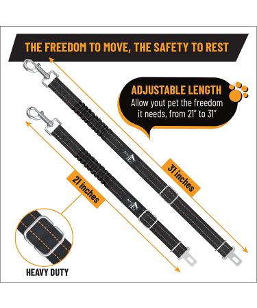 Active Pets Dog Seatbelt - Adjustable Safety Harness for Car - Durable Seat Belt for Large, Medium & Small Dogs - Orange (1 Pack) - Buy Online on SooperMarket.com