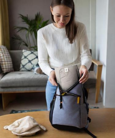 Jubi Changing Mat Grey | Organic Cotton & koTex Polyester | Portable Diaper Mat for 4 Diapers & Wipes - Buy Online on SooperMarket.com