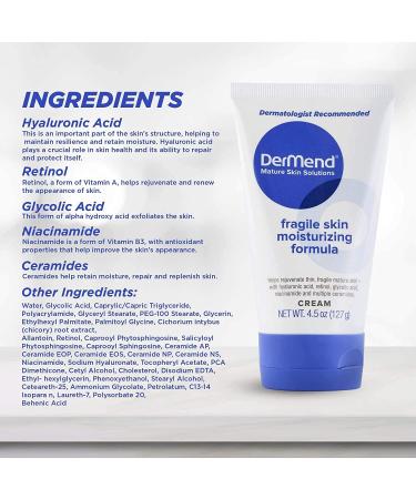 DerMend Fragile Skin Moisturizing Cream 4.5oz Tube - Pack of 2 | Hydrating Skin Treatment - Buy Online on SooperMarket.com