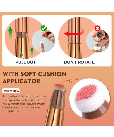 Ofanyia 3pcs Blush Contour Magic Wand | Liquid Glitter Highlighter Stick & Cushion Applicator | Cruelty-Free Shimmer for Face & Cheekbone Glow - Buy Online on SooperMarket.com