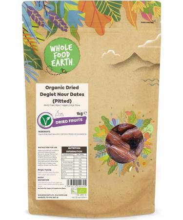 Wholefood Earth Organic Jumbo Oats 3 kg | Vegan | High Fibre | Certified Organic & Organic Dried Deglet Nour Dates (Pitted) 1 kg | GMO Free | Raw | Vegan | High Fibre | Certified Organic + Deglet Nour Dates - Buy Online on SooperMarket.com