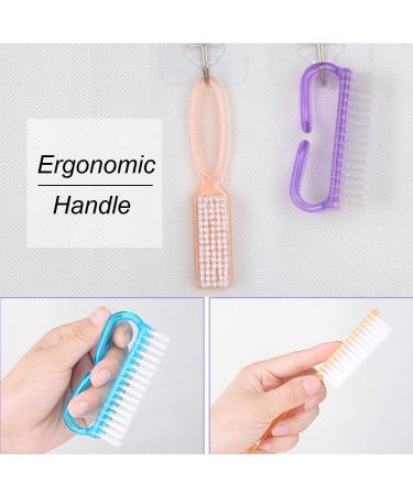 Handle Grip Nail Brush - Fingernail and Toe Cleaning Brushes for Men and Women - 6 Pack (Multicolor) - Buy Online on SooperMarket.com