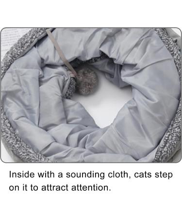Gecheer Large Suede Cat Tunnel Toy with Self-Entertaining Ball - Foldable Peekaboo Tunnel for Indoor Cats and Rabbits - 65 * 29cm - Buy Online on SooperMarket.com