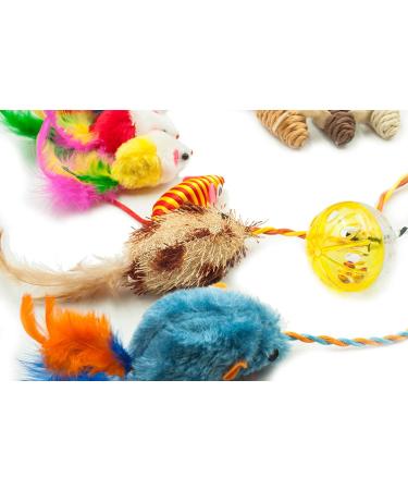 FASHION'S TALK Assorted Catnip Mouse Toys, Feather Fur Mice Variety Pack - Buy Online on SooperMarket.com