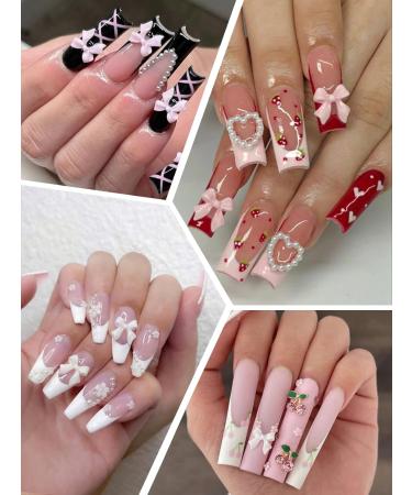 2 Boxes Bow Nail Charms Wsimily 3D Colorful Bowknot Nail Art Charm Kawaii Ribbon Bowknots Nail Accessories for Women Girls Nail Decorations DIY Craft Jewelry (2 Styles) - Buy Online on SooperMarket.com