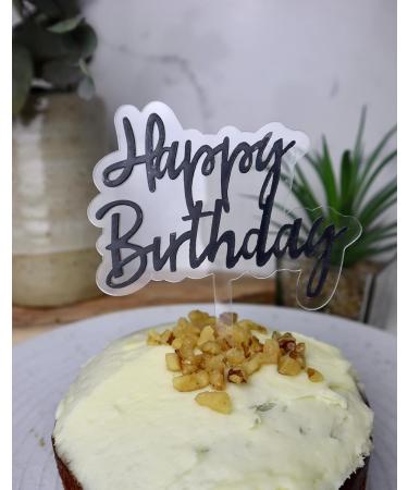 Cake Topper (Happy Birthday Black) Happy Birthday cake topper Black - Buy Online on SooperMarket.com