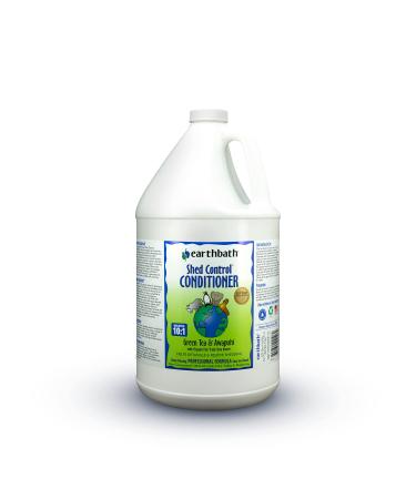 earthbath Shed Control Conditioner for Dogs & Cats, Green Tea & Awapuhi with Organic Fair Trade Shea Butter, 128oz  Relieves Shedding & Dander  Made in USA