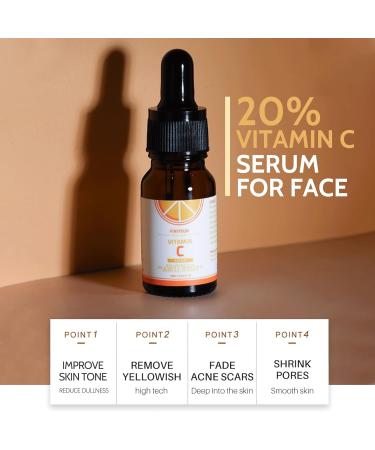 Trendyfave 20% Vitamin C Serum For Face With Hyaluronic Acid Aloe Vitamin E Hydrating Hyaluronic Acid Serum Anti Aging Vitamin C Moisturiser Hydrate & Plump Skin Even Skin Tone 10ml - Buy Online on SooperMarket.com