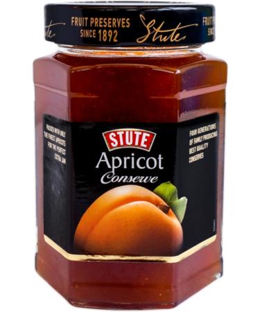 Stute Premium Natural Fruit Conserve Selection Pack - 4 Jars x 340g Each - Apricot Blackcurrant Raspberry and Strawberry - Breakfast Spread Assortment - Pure Fruit Flavours - Buy Online on SooperMarket.com