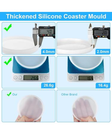 6 PCS Thickened Round Coaster Resin Molds - Silicone Molds for Epoxy Resin Casting and DIY Home Decoration - Buy Online on SooperMarket.com