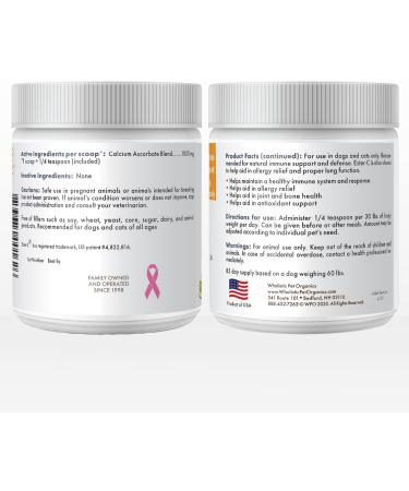 Organic Dog Allergy Relief & Immune Support Supplement | Vitamin C Powder for Joint Mobility & Overall Health | UTI Relief | 1000mg Ester C | Made in USA | 6 oz - Buy Online on SooperMarket.com