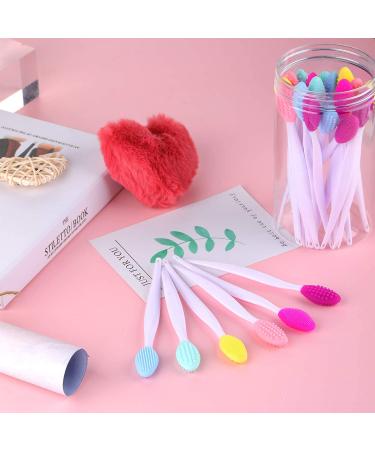24 Pcs Double Sided Silicone Lip Scrubber Set for Plump Lips | Exfoliating Lip Brush with Container | Soft Cleaning Applicator for Smoother Appearance - Mixed Colors - Buy Online on SooperMarket.com