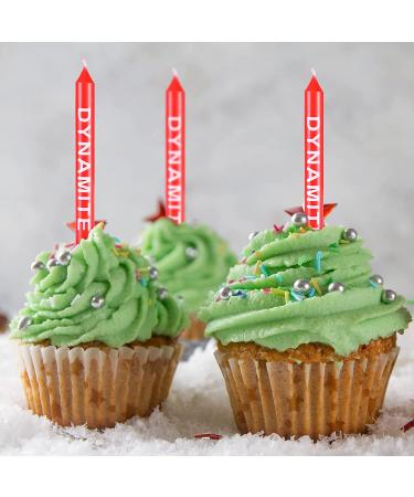 TNT Themed Birthday Candles 12 Pieces Dynamite Cake Toppers for Video Game Party and Graduation Celebration - Buy Online on SooperMarket.com