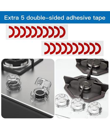 Child Safety Stove Knob Covers - 5 Pack with Double-Key Lock | Universal Gas Oven Knob Guards for Baby Proofing - Buy Online on SooperMarket.com