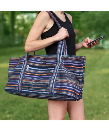AURORAE Yoga Mat Tote Bag - Extra Wide for Most Yoga Mats & Accessories, Navy Multi - One Size - Buy Online on SooperMarket.com