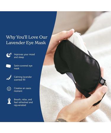 Mindful & Modern Lavender Eye Mask for Meditation, Yoga & Sleep | Weighted for Deep Relaxation | Soft Black Satin Cover with Flax Seed Fill - Buy Online on SooperMarket.com