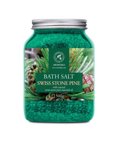 Bathing salt Zirbelkief 1300g - sea salt with natural essential stone pine oil - Pinus harpsichord for good sleep - stress relief - bathing - body care - wellness - relaxation stone pine 1.3 kg (1 Pack)