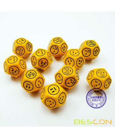 Bescon Emotion Weather & Direction Dice Set - 3 Piece Polyhedral RPG Dice in Blue, Green, Yellow - Buy Online on SooperMarket.com