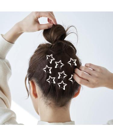 100pc Metal Star Snap Hair Clips - Y2K Silver Barrettes for Women and Girls - Buy Online on SooperMarket.com