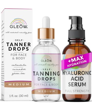 Face Self Tanner Drops  Self Tanning Face Drops  Self Tanning Drops for Your Face & Body  Sunless Quick Tan Drops Face Tanner Drops  Face Tanning Drops to Add to Moisturizer with Hyaluronic Acid Serum Medium