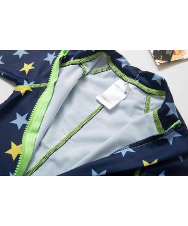Bonverano Baby Boys Swimsuit | Short-Sleeve One Piece Swimwear | UPF 50+ Sun Protection | 9-12 Months | Yellow Star - Buy Online on SooperMarket.com