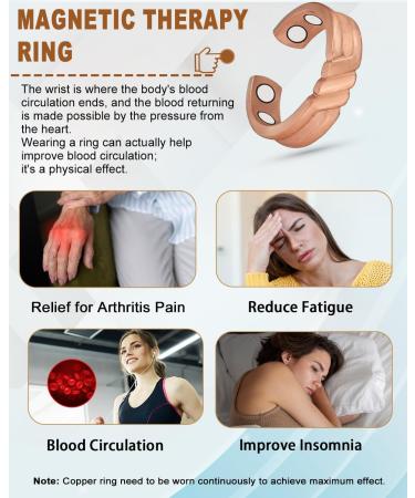 EnerCoppeX Copper Magnetic Ring for Women Lymphatic Drainage Adjustable Ring 3500 Gauss Magnet (CPR-0958) - Buy Online on SooperMarket.com