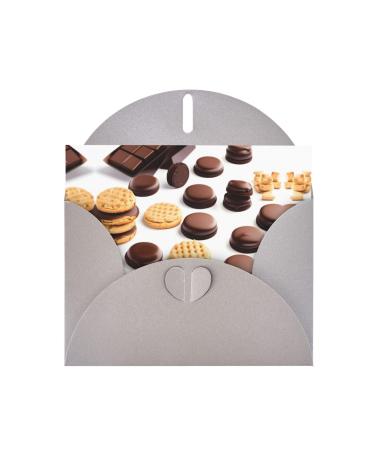 Cookies Food Chocolate Chip Biscuits Pearl Paper Greeting Card - Double-Sided Pearl Effect with Suitable for Various Occasions Cookies Food Chocolate Chip Biscuits One Size