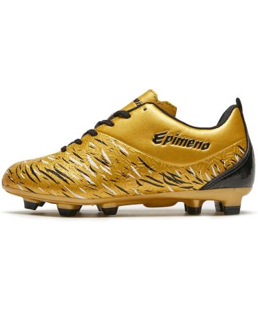 Buy Epimeno Soccer Shoes for Young Girls | Outdoor Firm Ground Cleats | Gold Metallic | Perfect for Children & Adolescents | EU Size 30 - Buy Online on SooperMarket.com