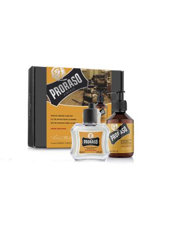 Proraso Beard Care Duo Kit for New or Short Beards with Beard Balm and Beard Wash Wood and Spice